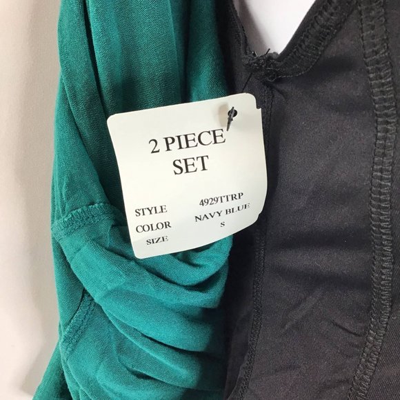 Miracle Body 2 Piece Set Top Navy Blue Size Small - Picture 8 of 9